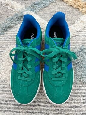 adidas Green and Blue Low-Top Sneakers